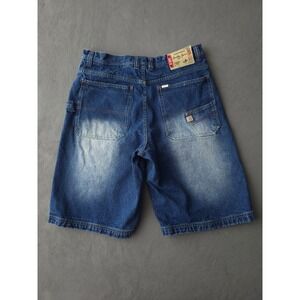 Vintage 2000s Y2K Brooklyn Xpress Baggy Wide Leg Denim Jean Shorts Hip Hop 35